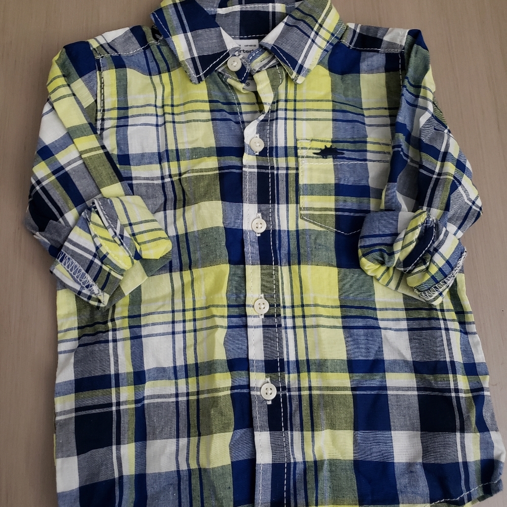 Plaid Button down dress shirt 12 M